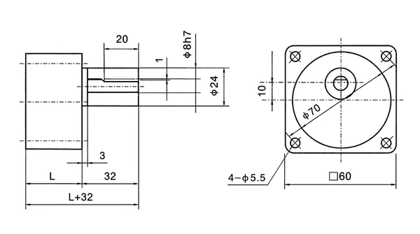BLDC06F brushless DC motor with 2GN gearbox