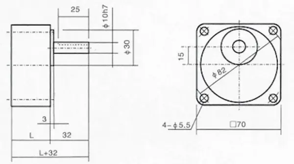 BLDC06F brushless DC motor with 3GN gearbox