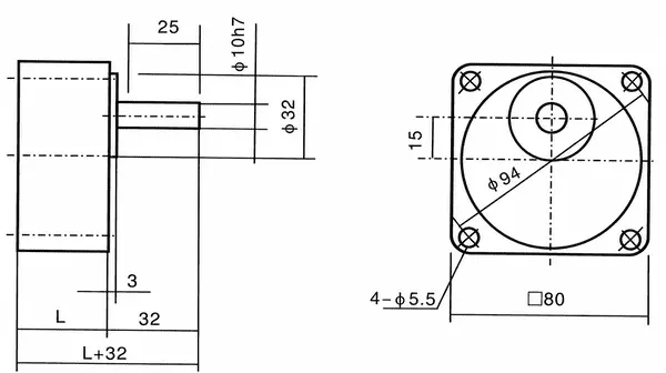 BLDC06F brushless DC motor with 4GN gearbox