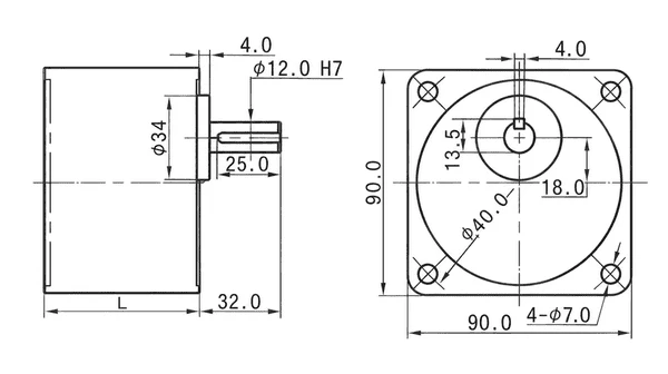 BLDC08F brushless DC motor with 5GN gearbox