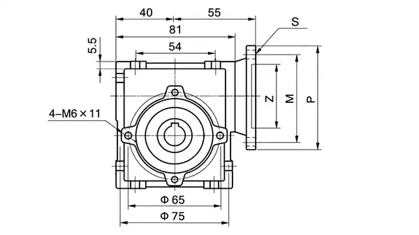 BLDC08F brushless DC motor with NMRV worm gearbox