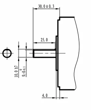 BLDC08F milling flat shaft GB dimension drawing
