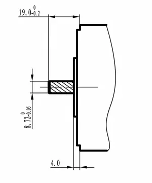 BLDC08F helical tooth shaft GN dimension drawing
