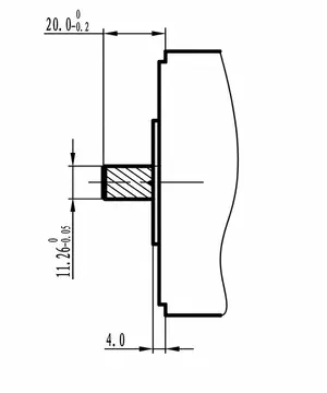 BLDC08F helical tooth shaft GU dimension drawing