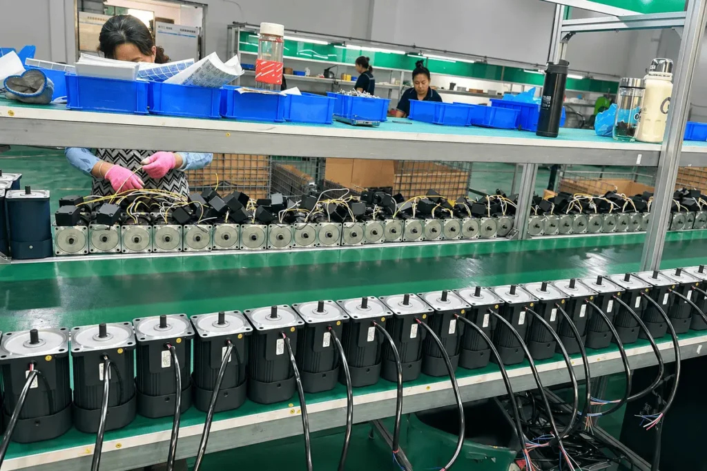 OUBANG MOTOR gear motor assembly production line in Dongtai factory