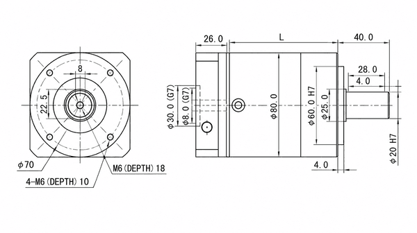 BLDC08F brushless DC motor with precision planetary gearbox