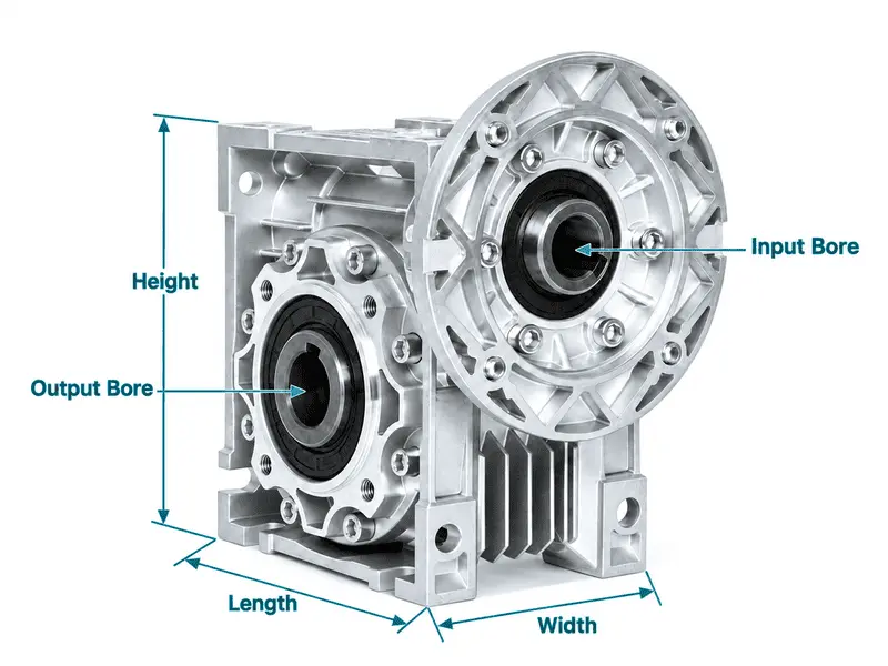 NMRV Round Flange Gearbox Size & Dimensions
