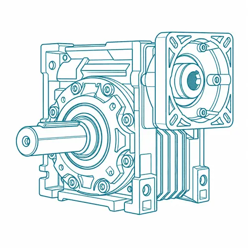 NMRV worm gearbox with single output shaft